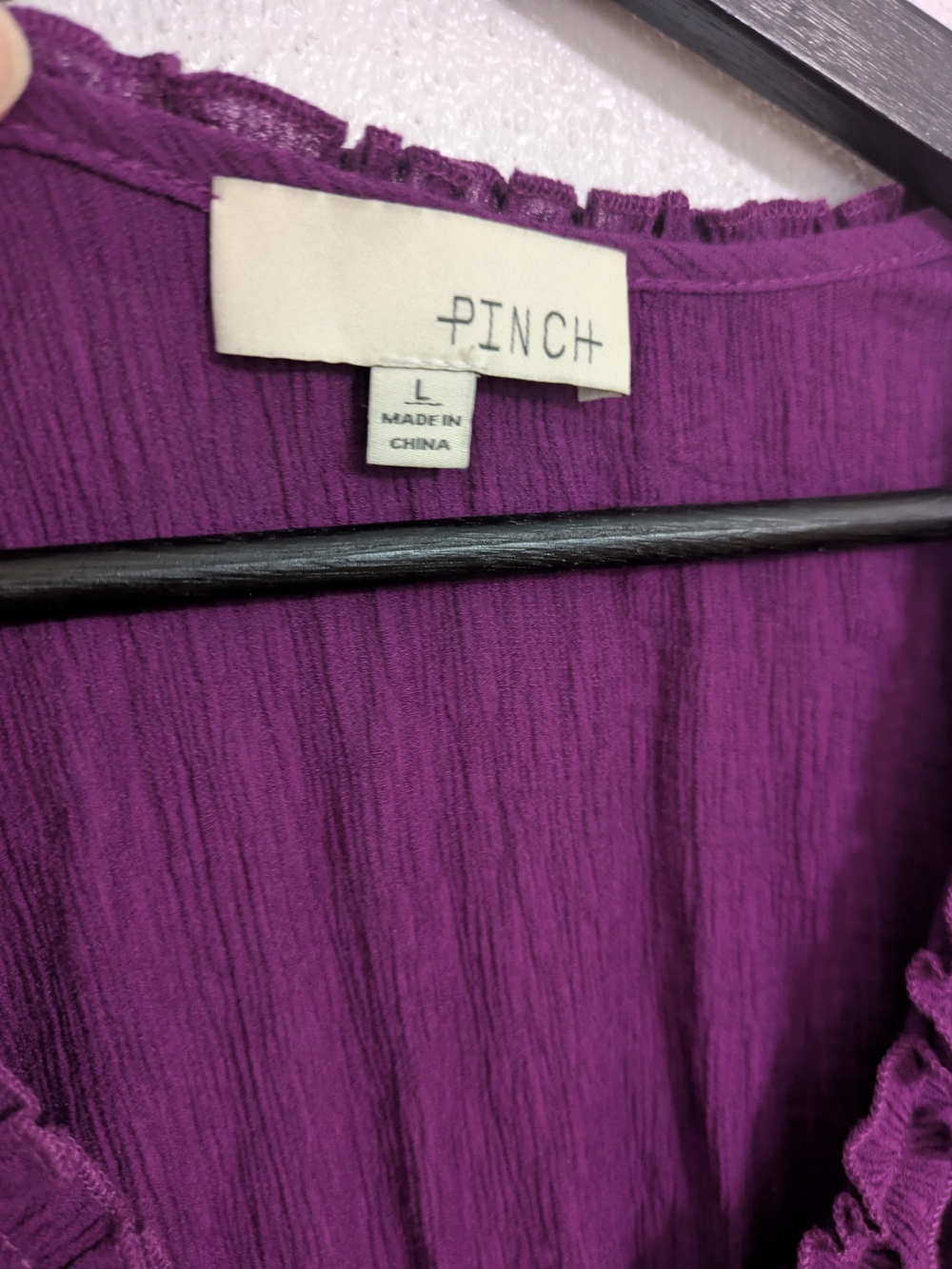 Pinch Purple Ruffle Tiered V-Neck Midi Dress - Picture 3 of 6